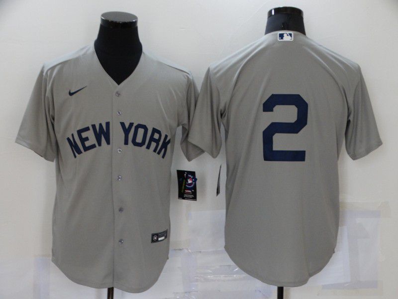 Men New York Yankees 2 No Name Grey Game 2021 Nike MLB Jersey